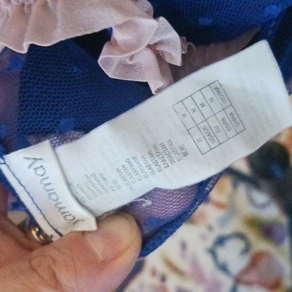 Vintage European Boutique Lingerie Blue/pink Lace Chemise Set Size Medium - Picture 7 of 15